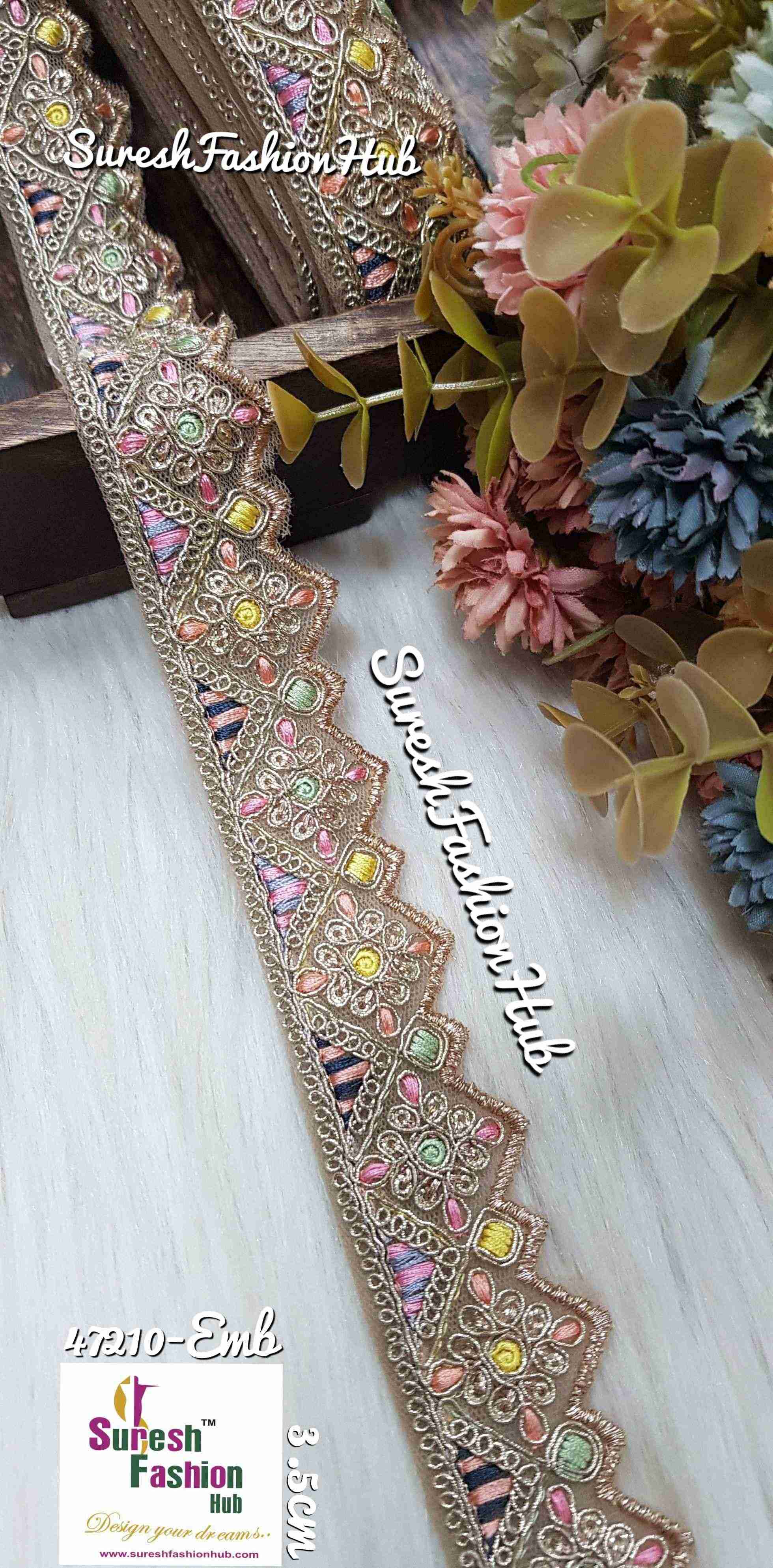 Sabyasachi-Inspired Floral Cutwork Net Lace -No2