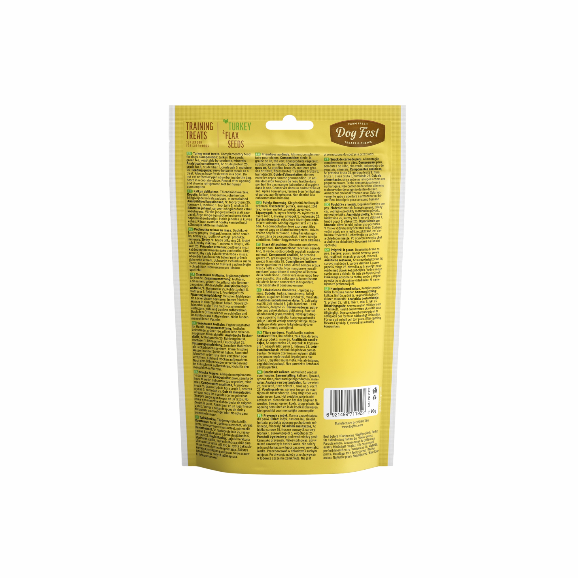 Dogfest Turkey & Flax Seeds Training Dog Treats 90g