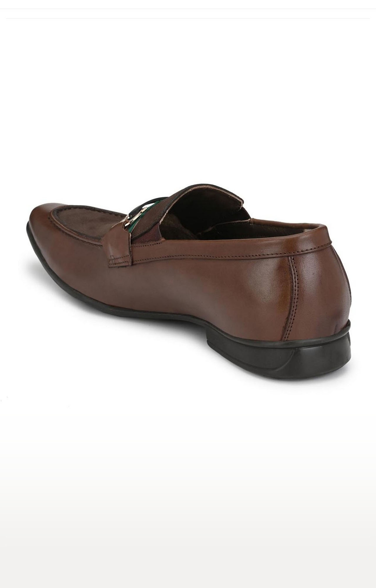 Hitz | Hitz Brown Genuine Leather Slip-On Party Wear Shoes for Men  2