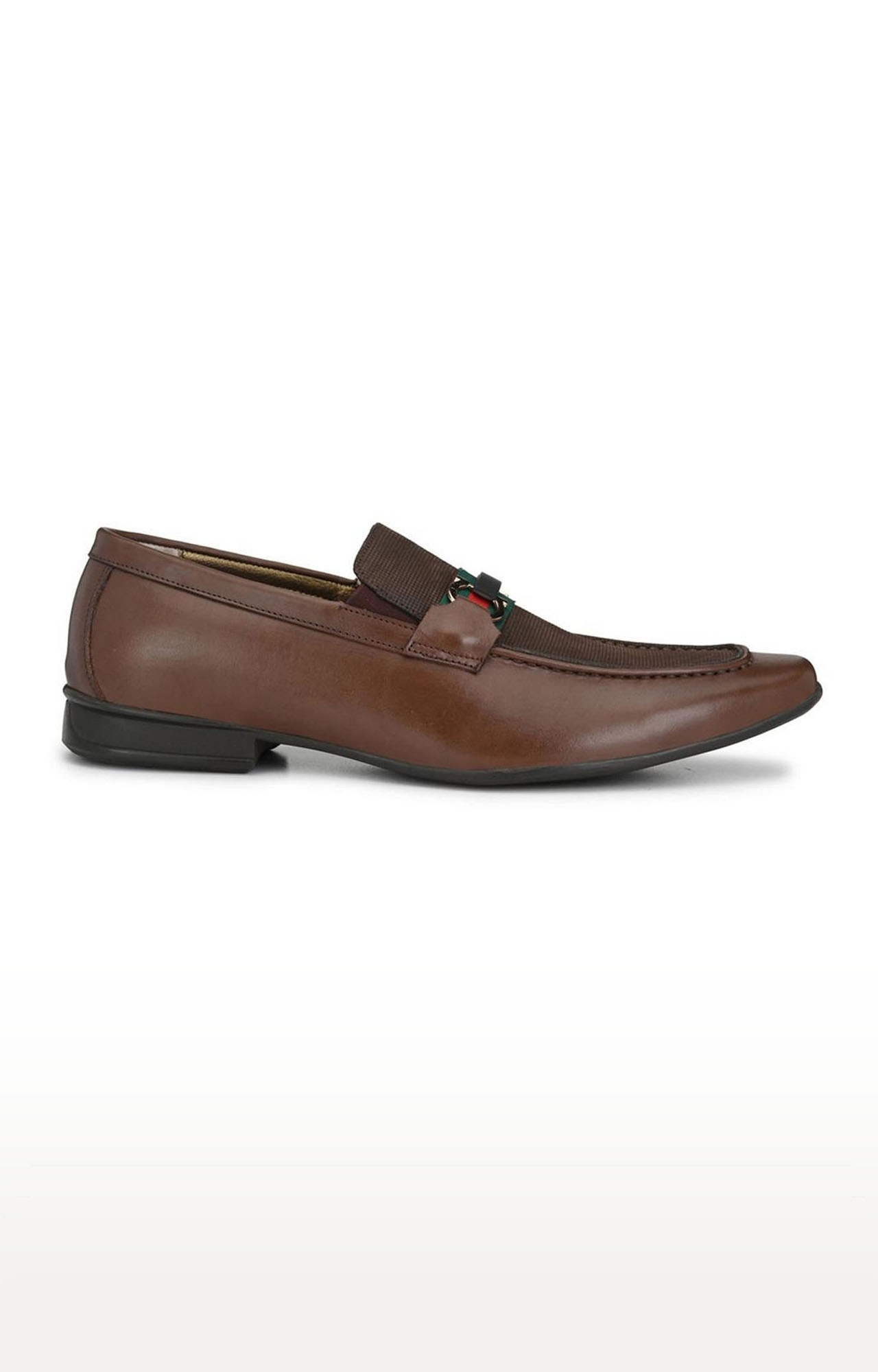 Hitz | Hitz Brown Genuine Leather Slip-On Party Wear Shoes for Men  1