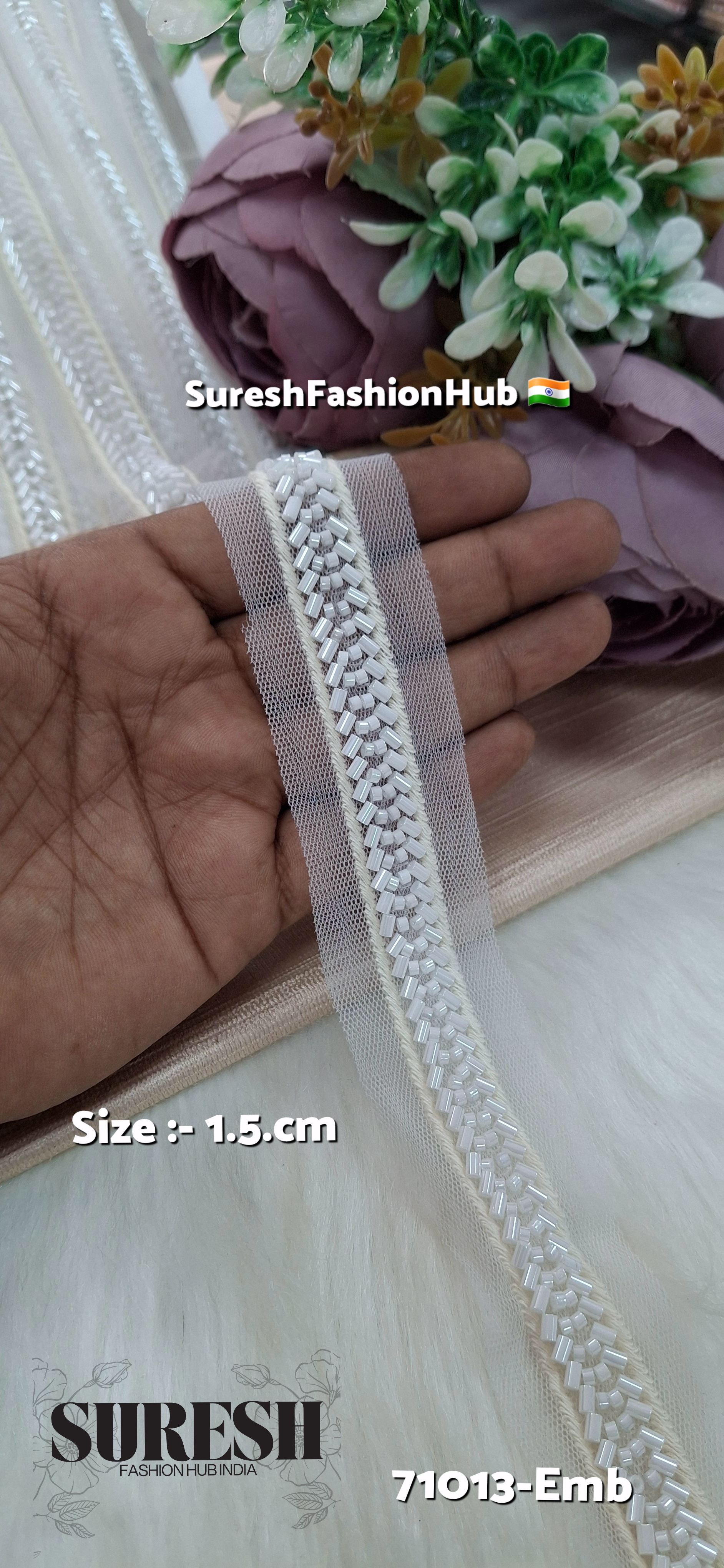  Classic Net Embroidered Border