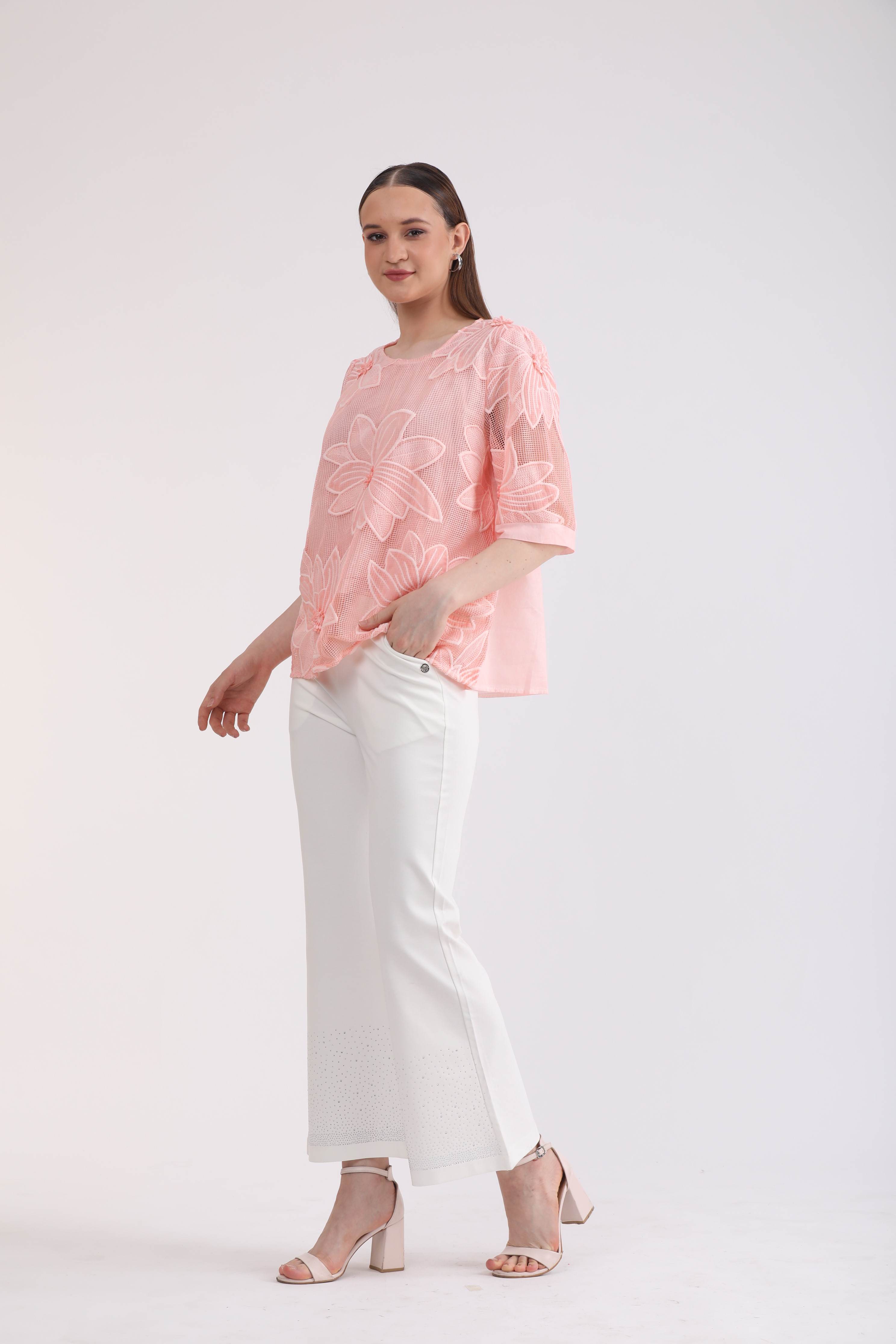 Albion Women Peach Blouson Top
