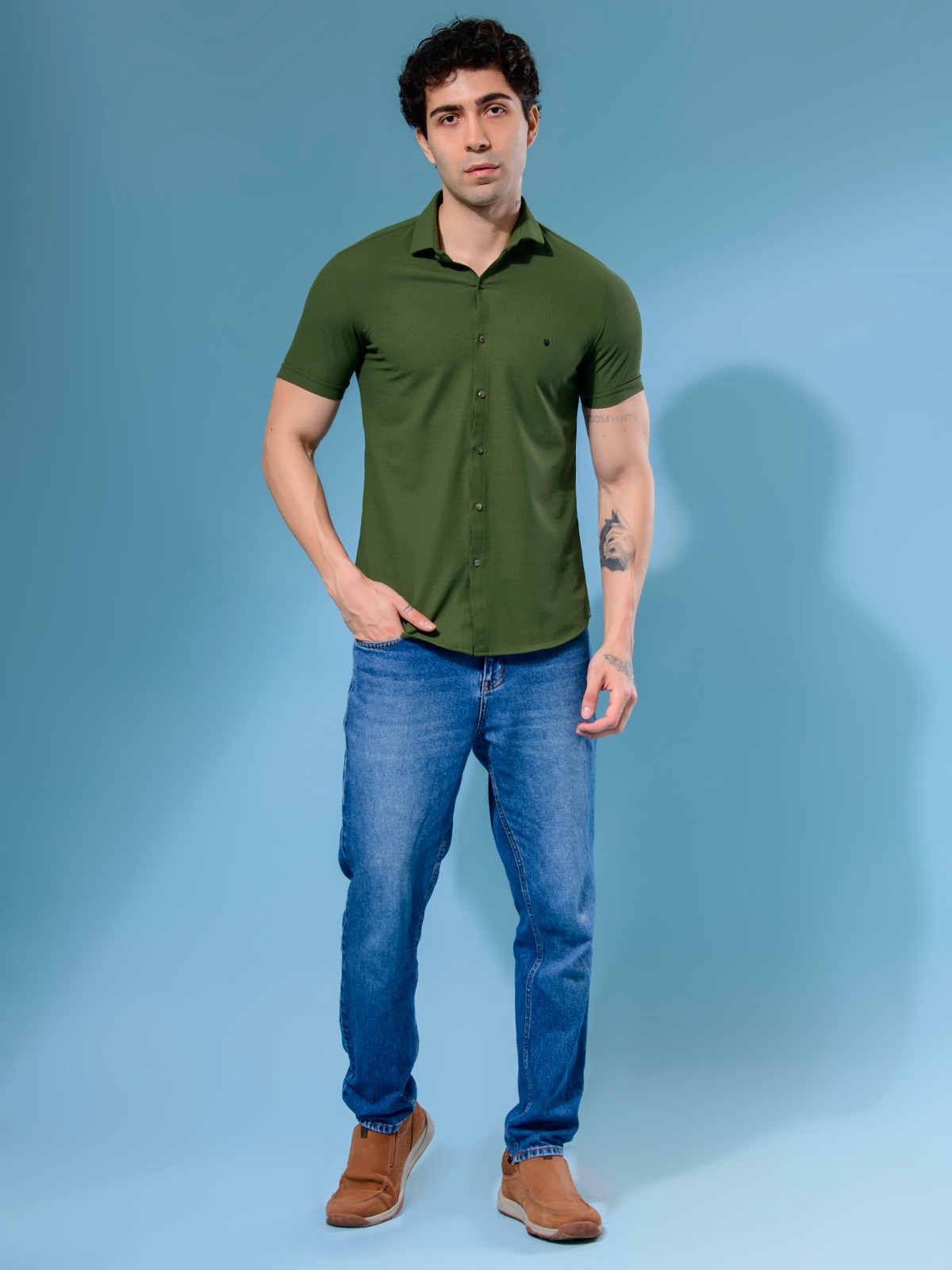 ALBION MENS NEW GARAGE 3 (GREEN) SHIRT