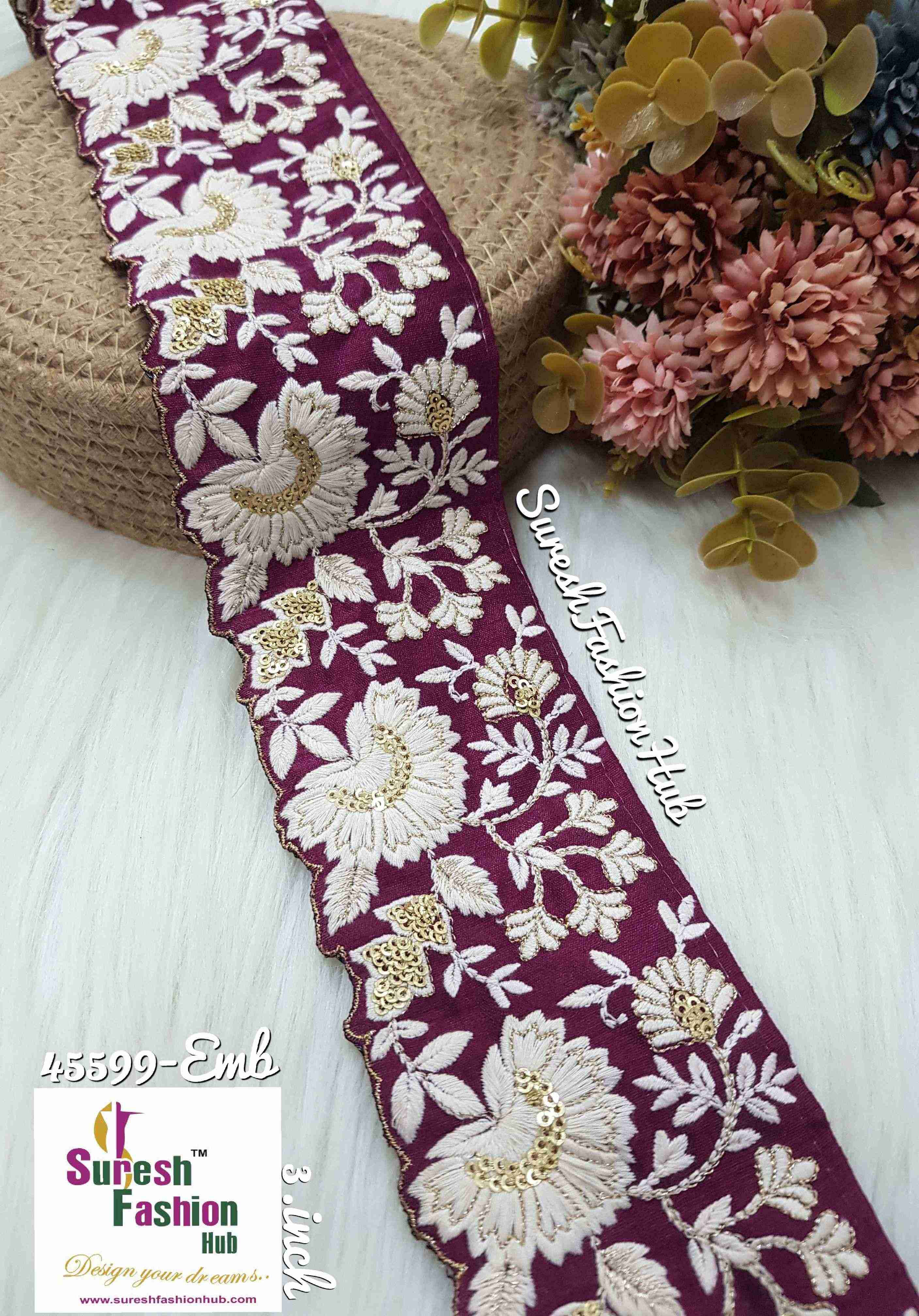 Majenta Bloom Embroidered Trim