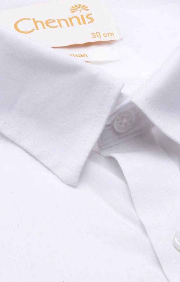 Men's white Cotton Solid Formal Shirt