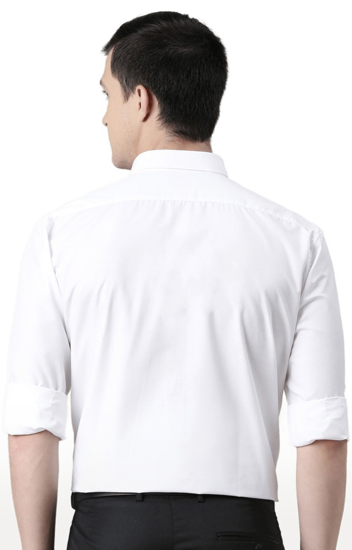 Men's white Cotton Solid Formal Shirt