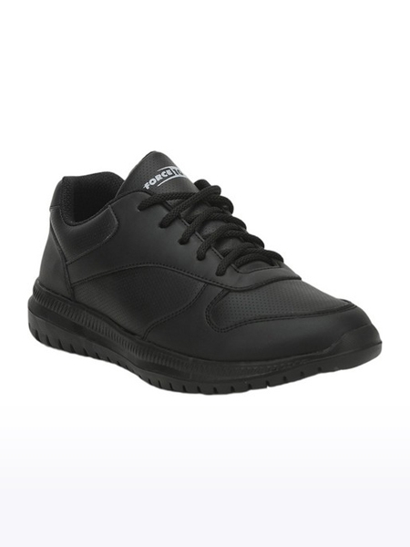 Unisex Force 10 PU Black School Shoes