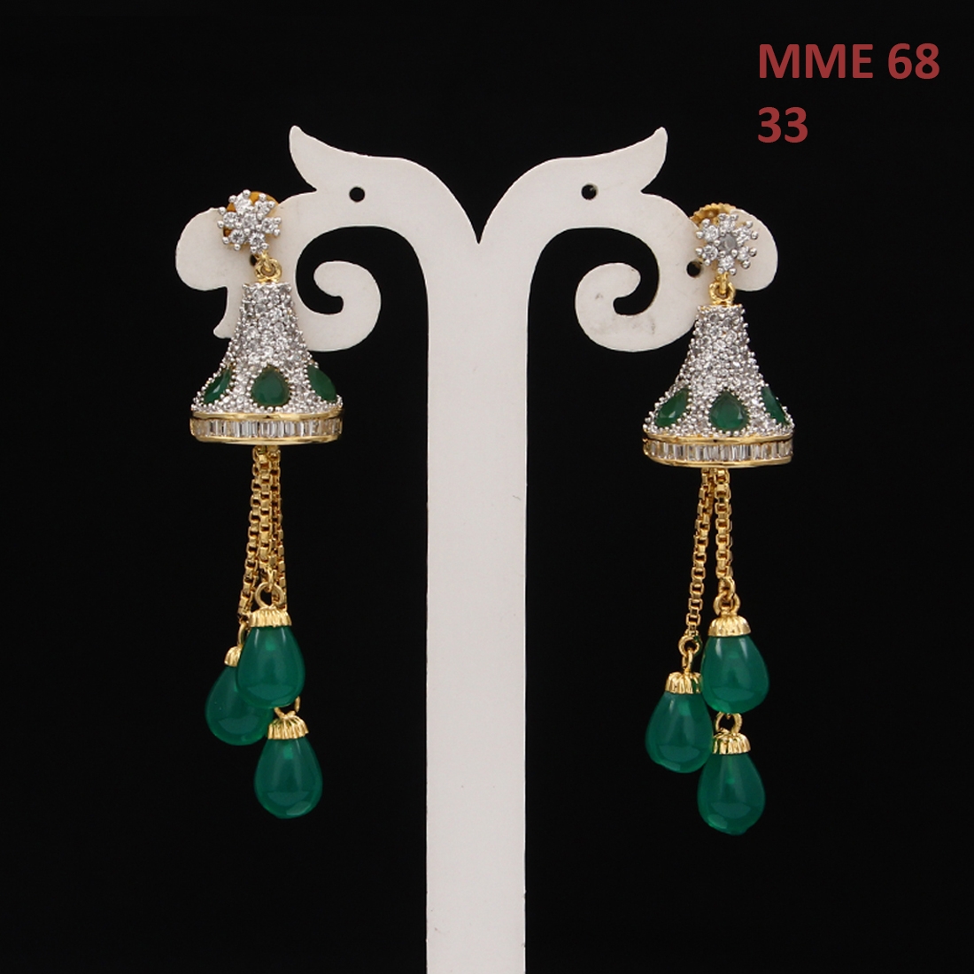 Statement tassel Gold plated handmade long chain earrings at ?1950 | Azilaa