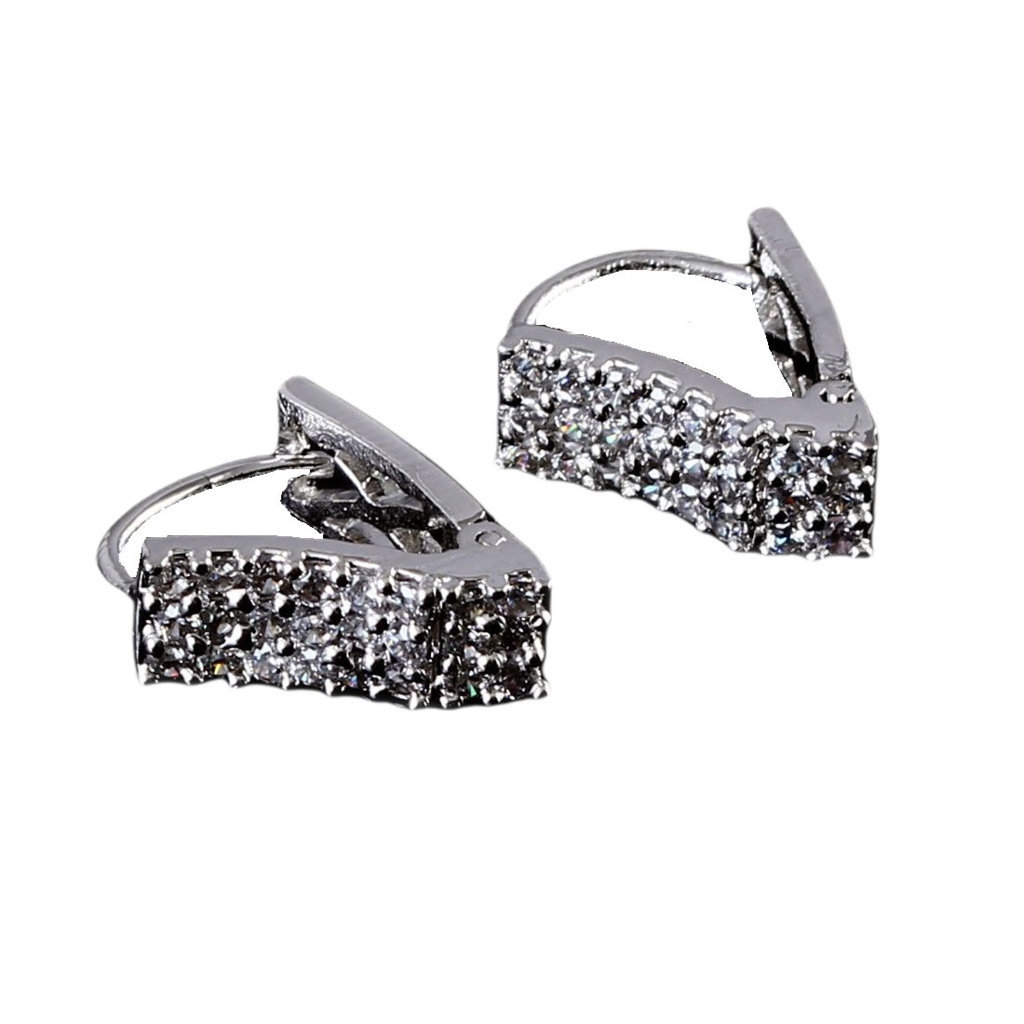 Diamond Paper Clip Link Earrings by Shy Creation | Diamond Cellar