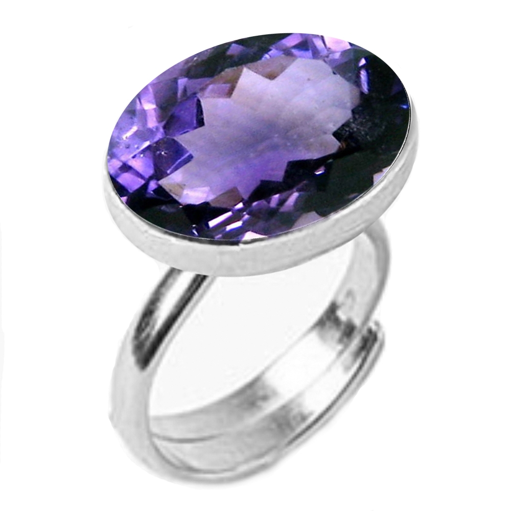 55Carat | Blue Silver Plated Amethyst Rings 0