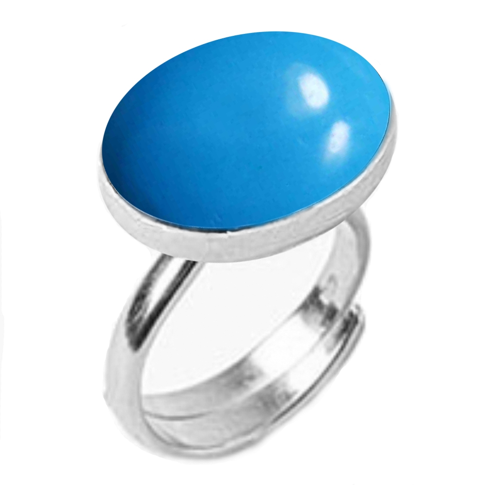 55Carat | Blue Silver Plated Turquoise Rings 0