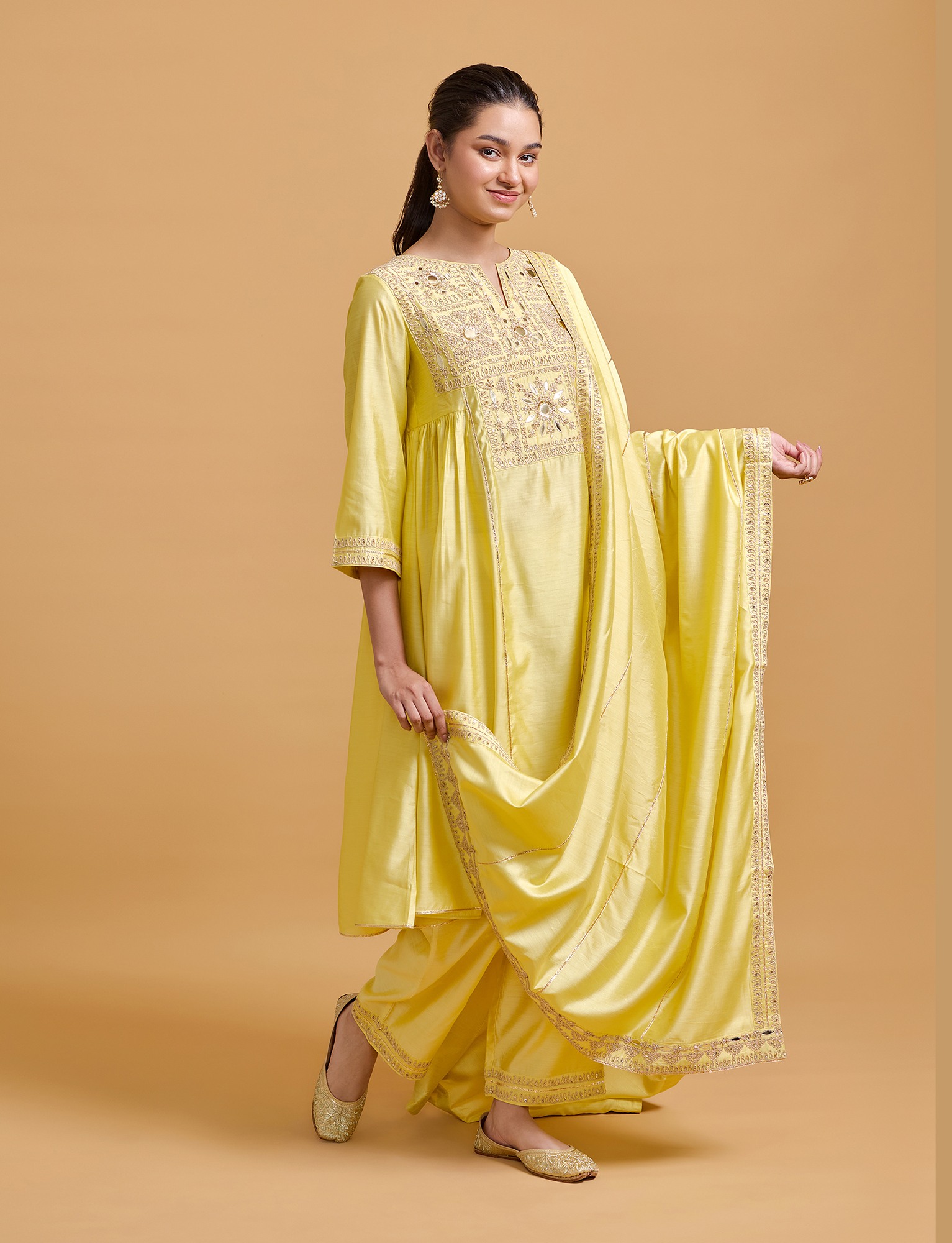 Zeenat Yellow Dupatta