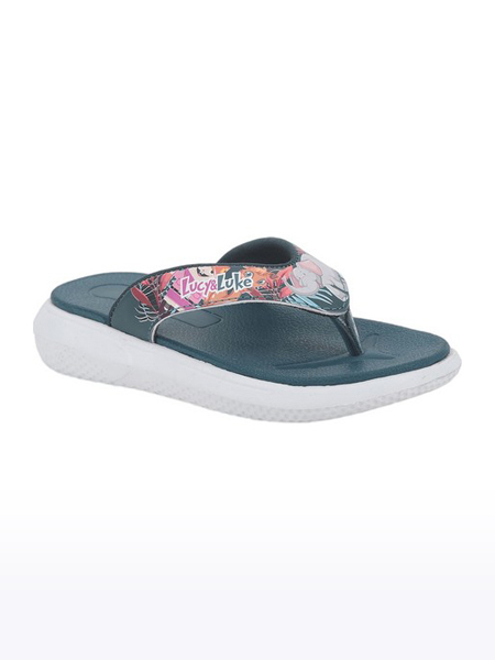 Unisex Lucy & Luke PU Blue Slippers