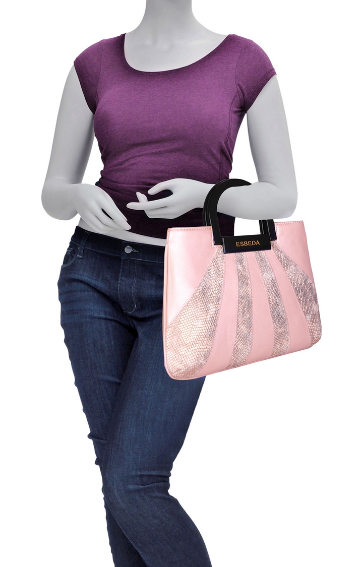 ESBEDA | Pink Solid Handbags 4