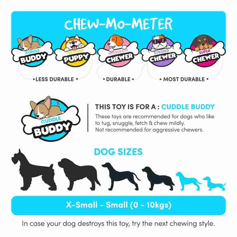 Barkbutler Fofos Latex Hippo Squeaky Toy for Dogs