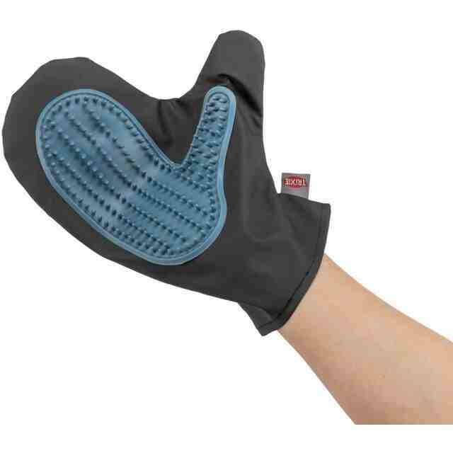 Trixie Grooming Glove For Cats & Dogs, Dark Grey/Blue