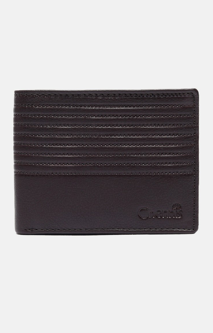 Men's Brown Leather Textured Wallet