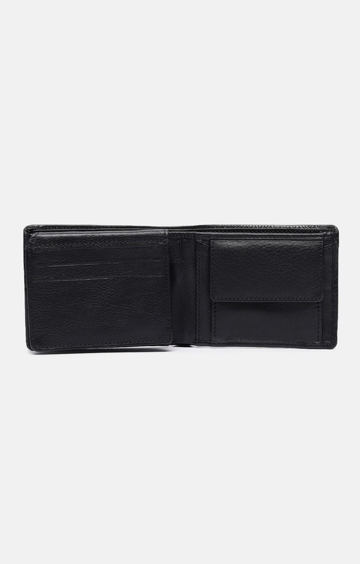 Men's Black Leather Textured Wallet