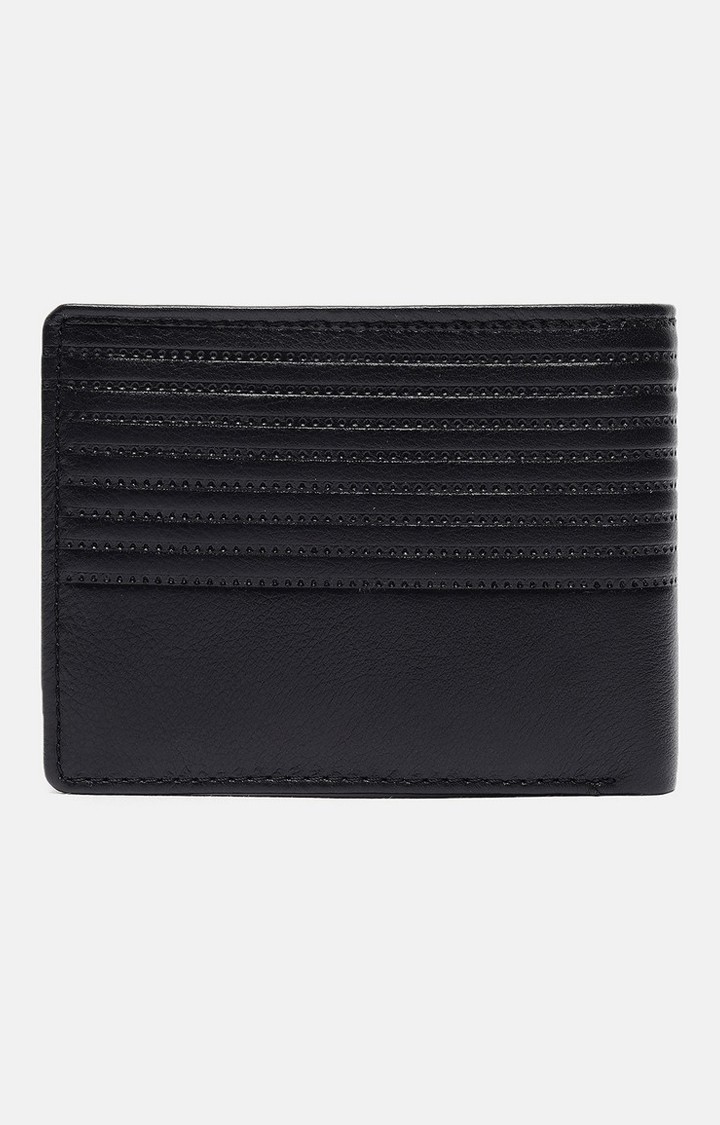 Men's Black Leather Textured Wallet