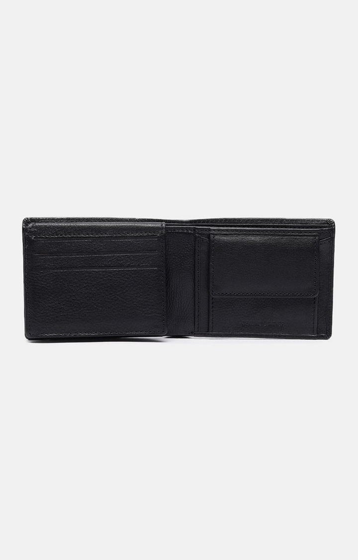 Chennis | Men's Black Leather Solid Wallet 3