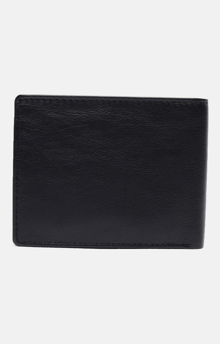 Chennis | Men's Black Leather Solid Wallet 1