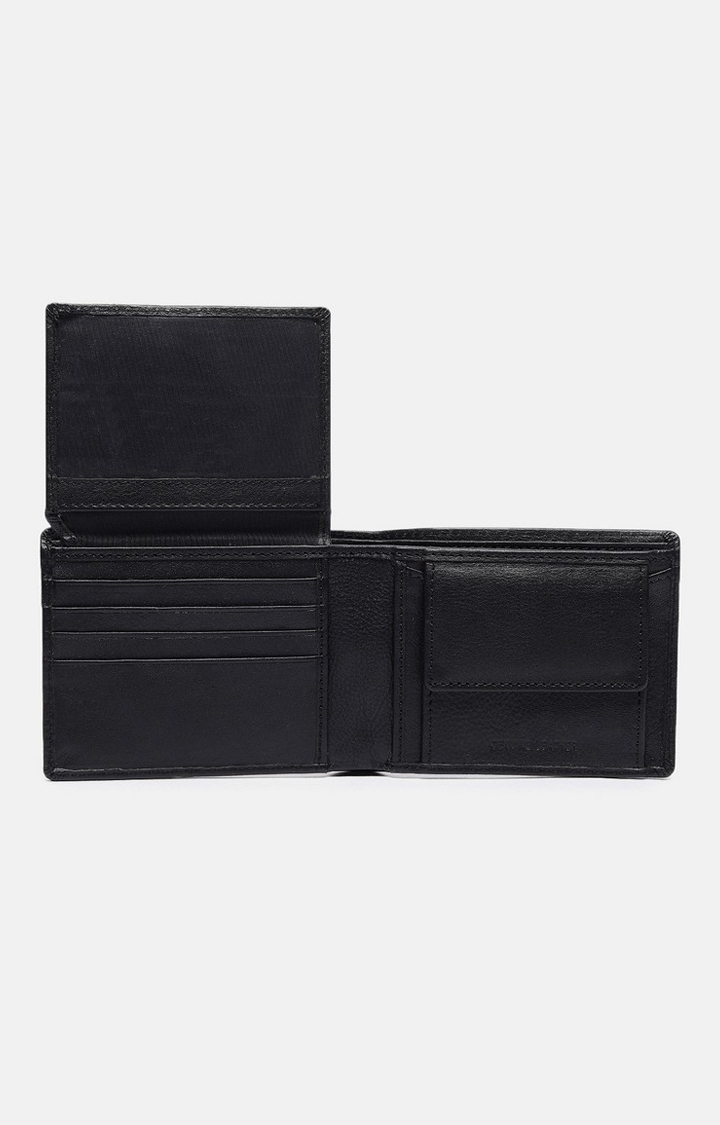 Chennis | Men's Black Leather Solid Wallet 5