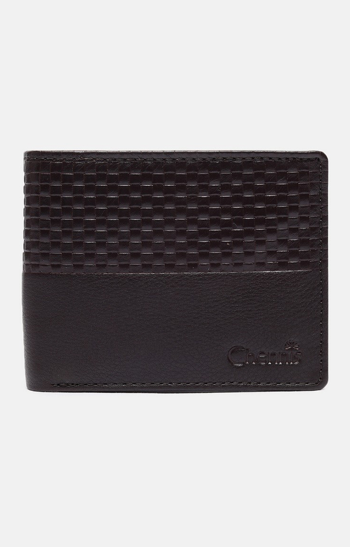 Men's Brown Leather Textured Wallet