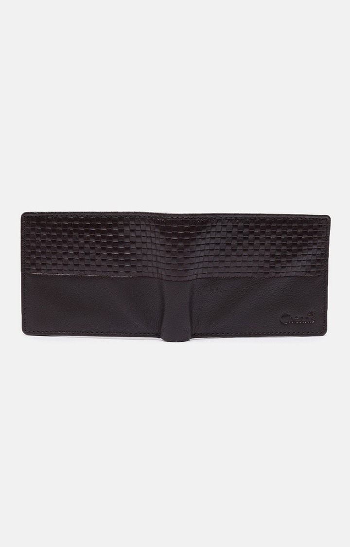 Men's Brown Leather Textured Wallet