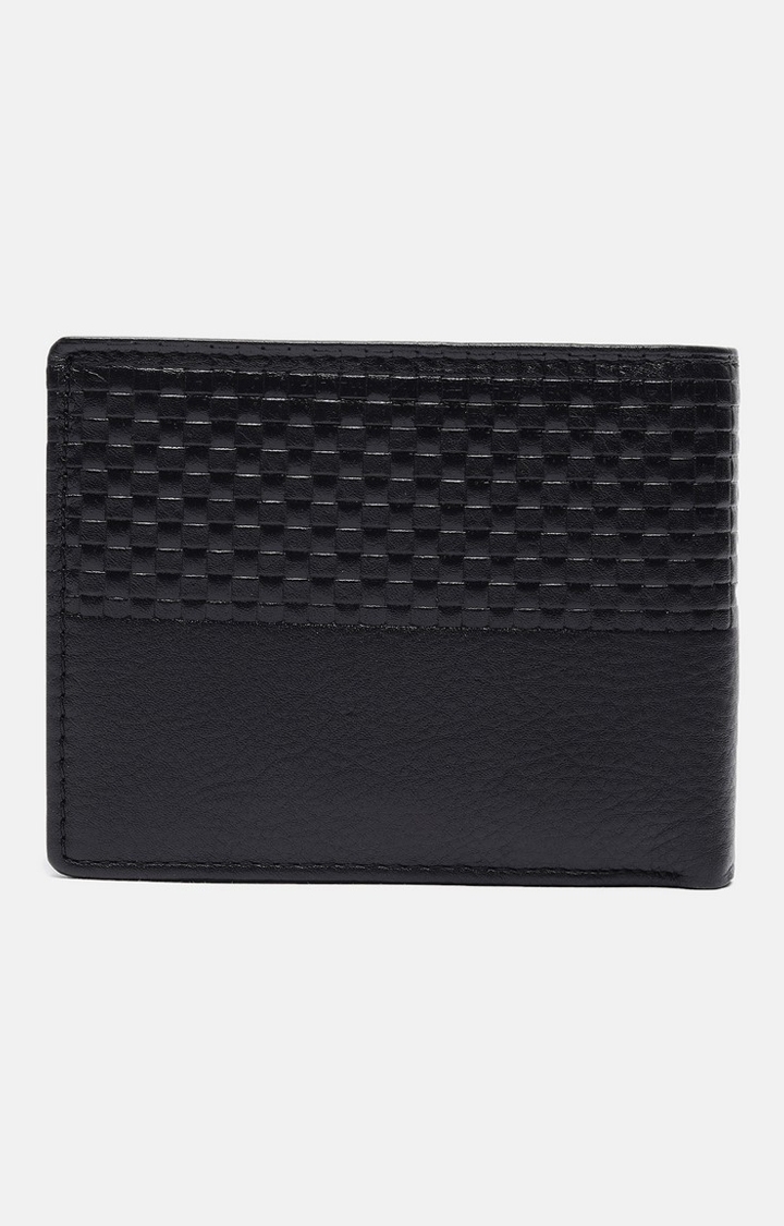 Chennis | Men's Black Leather Textured Wallet 1