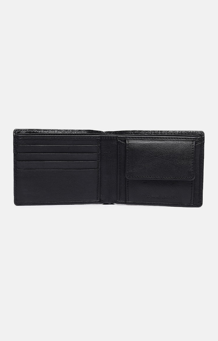 Chennis | Men's Black Leather Textured Wallet 3