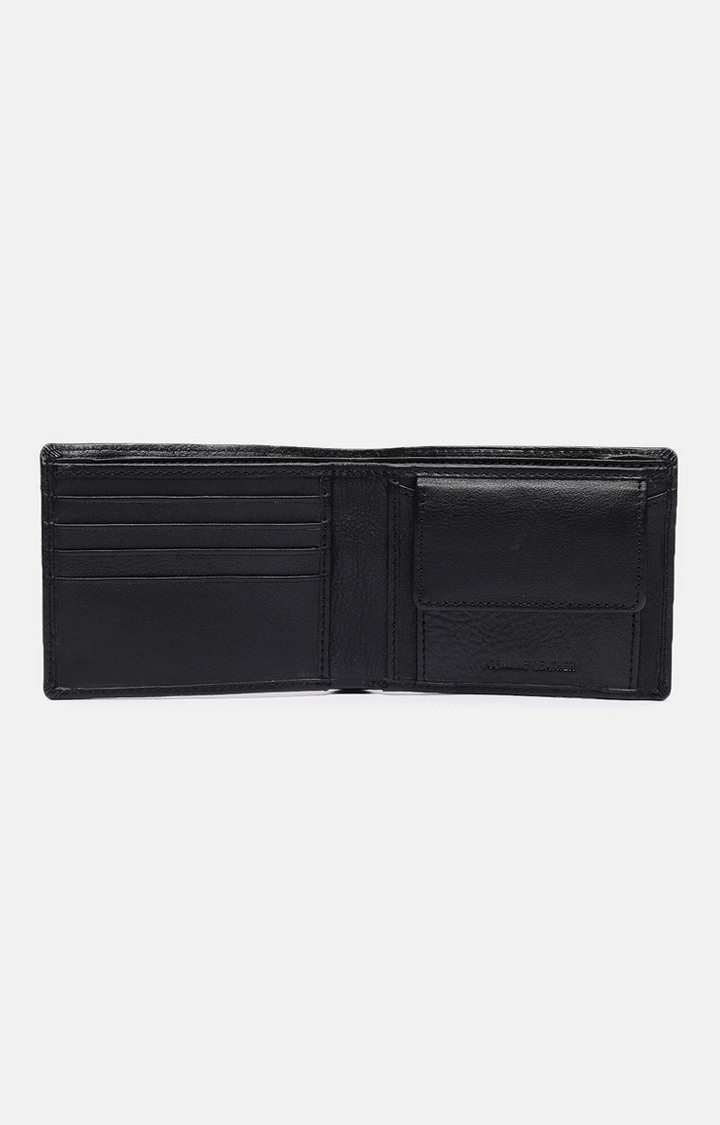 Men's Black Leather Textured Wallet