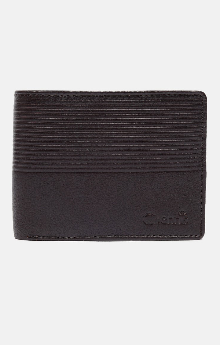 Men's Brown Leather Textured Wallet