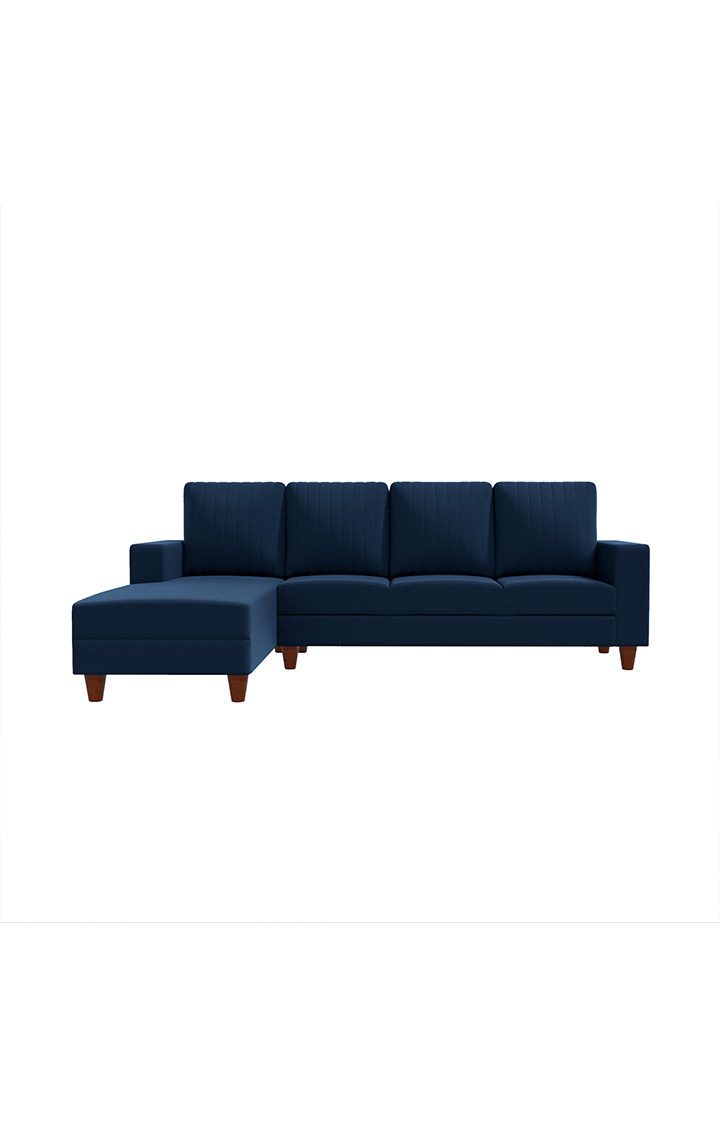 neudot Roman RHS Sectional Sofa for Living Room |6 Person Sofa|Premium Fabric with Cushioned Armrest | Solid Wood Frame|6 Seater in Cobalt Blue Color