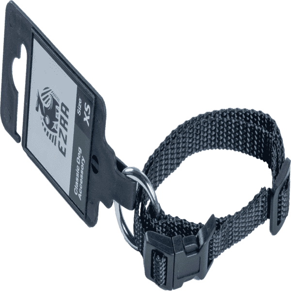 Ezra Classic Adjustable Dog Collar with Durable Buckle and Stylish Design - Black