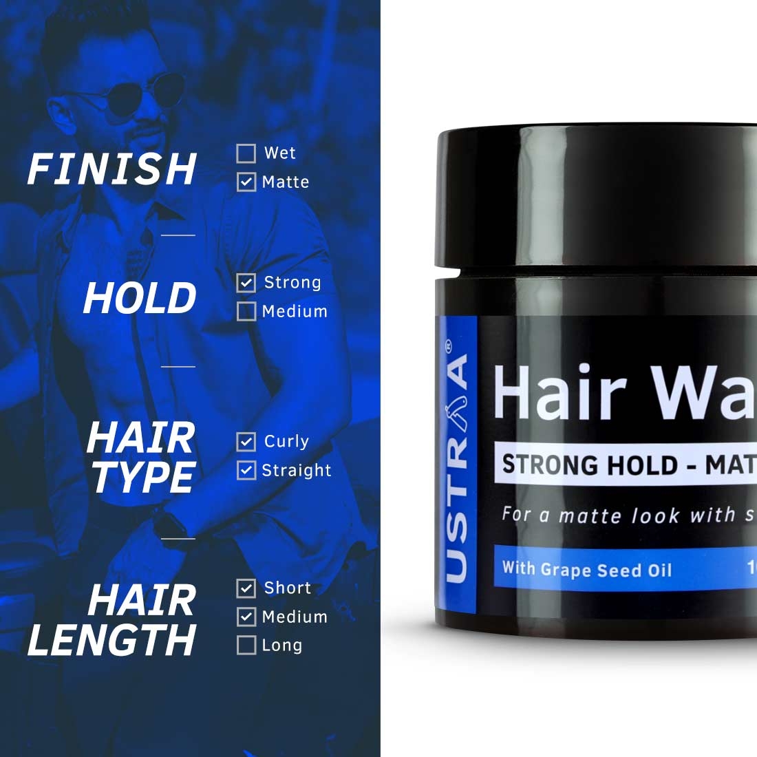 Ustraa | Ustraa Black Deodorant 150ml & Hair Wax Matt Look 100g 7