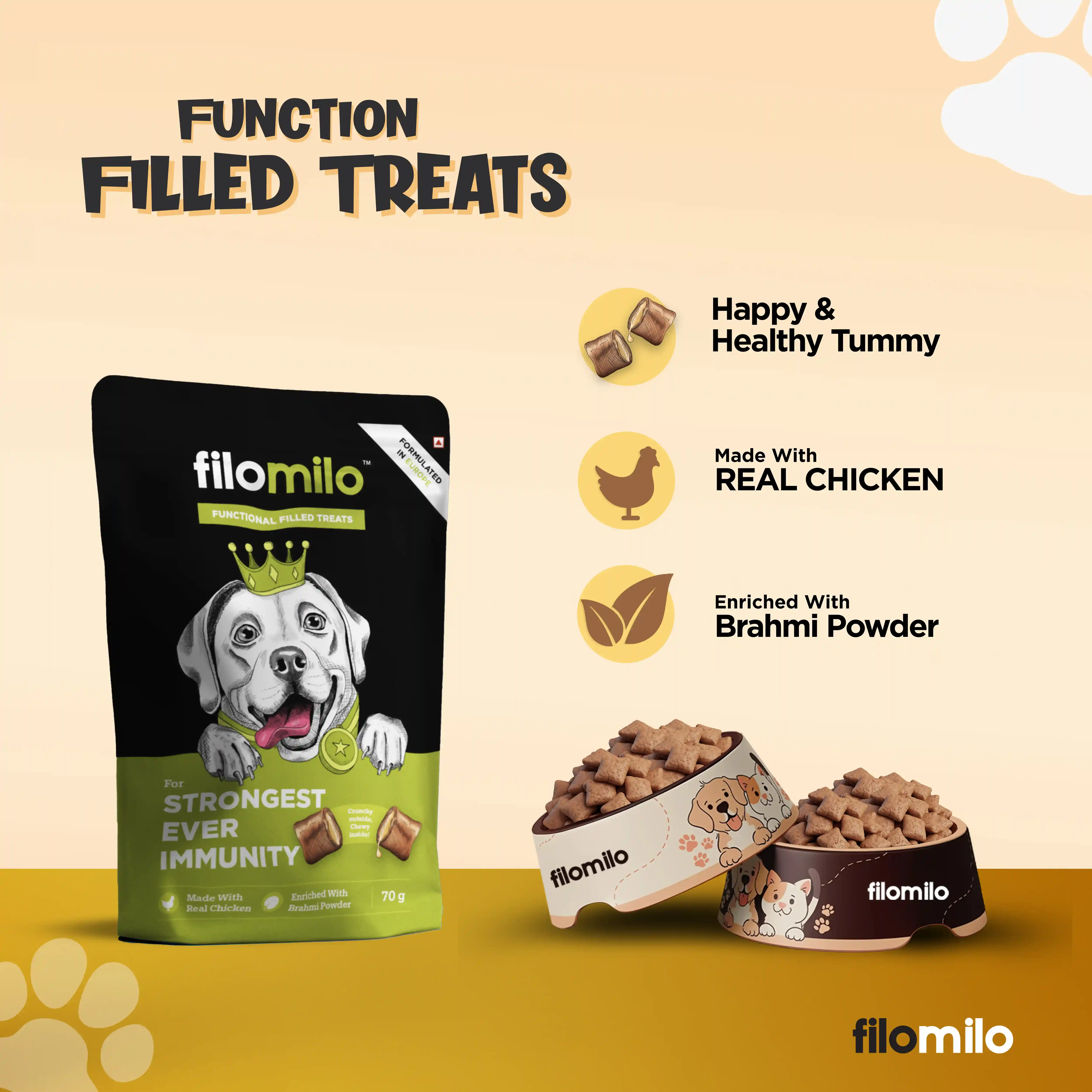 Filomilo Functional Filled Treats For Dogs (Strongest Ever Immunity), 70g