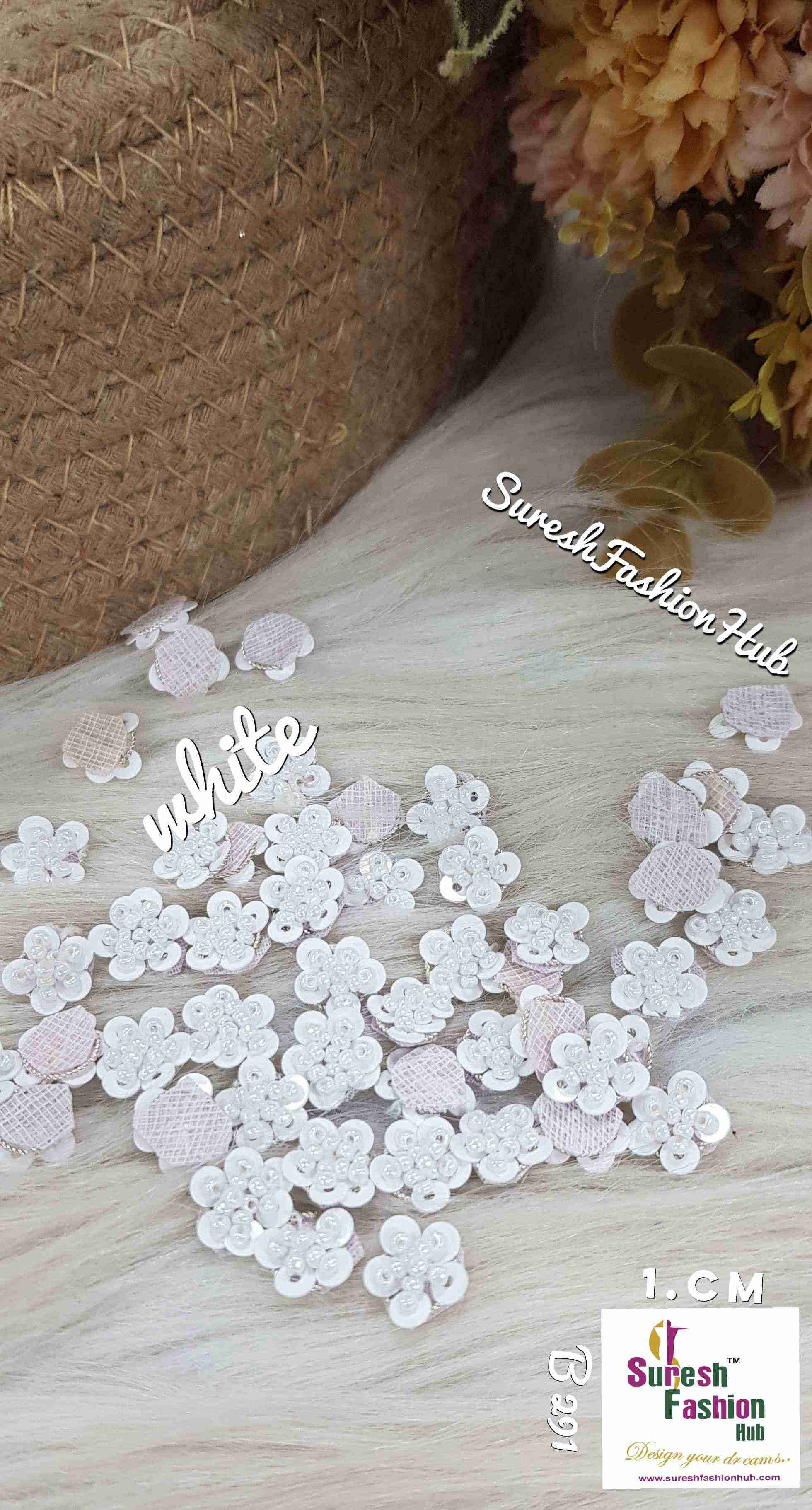 White Beads Floral Elegance Hand-Stitched Butties Pack