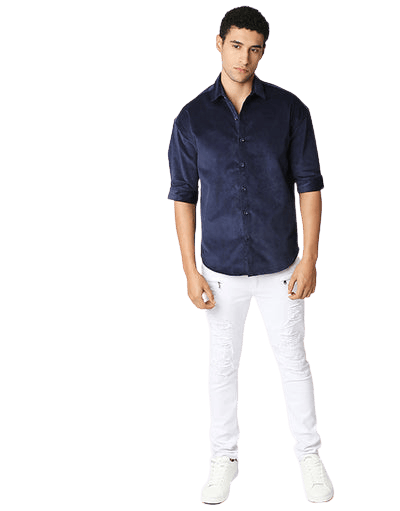 Hemsters | Hemsters Men Solid Casual Blue Shirt 4