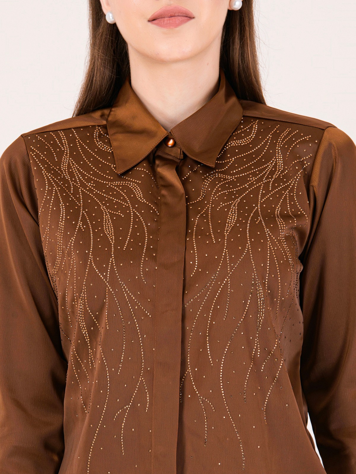 Albion Women Brown Smart Top