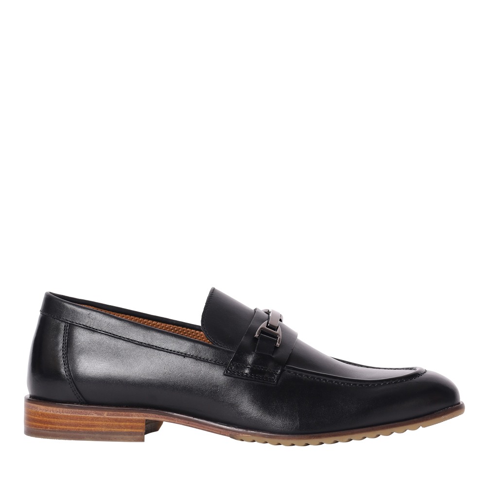 Elias Black Leather Dress Loafer