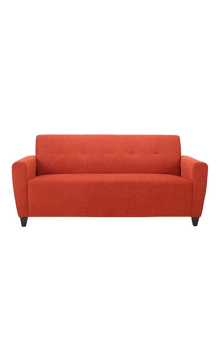 neudot Elegance Sofa for Living Room |3 Person Sofa|Premium Fabric with Cushioned Armrest | Solid Wood Frame|3 Seater in Rusty Cider Orange Color