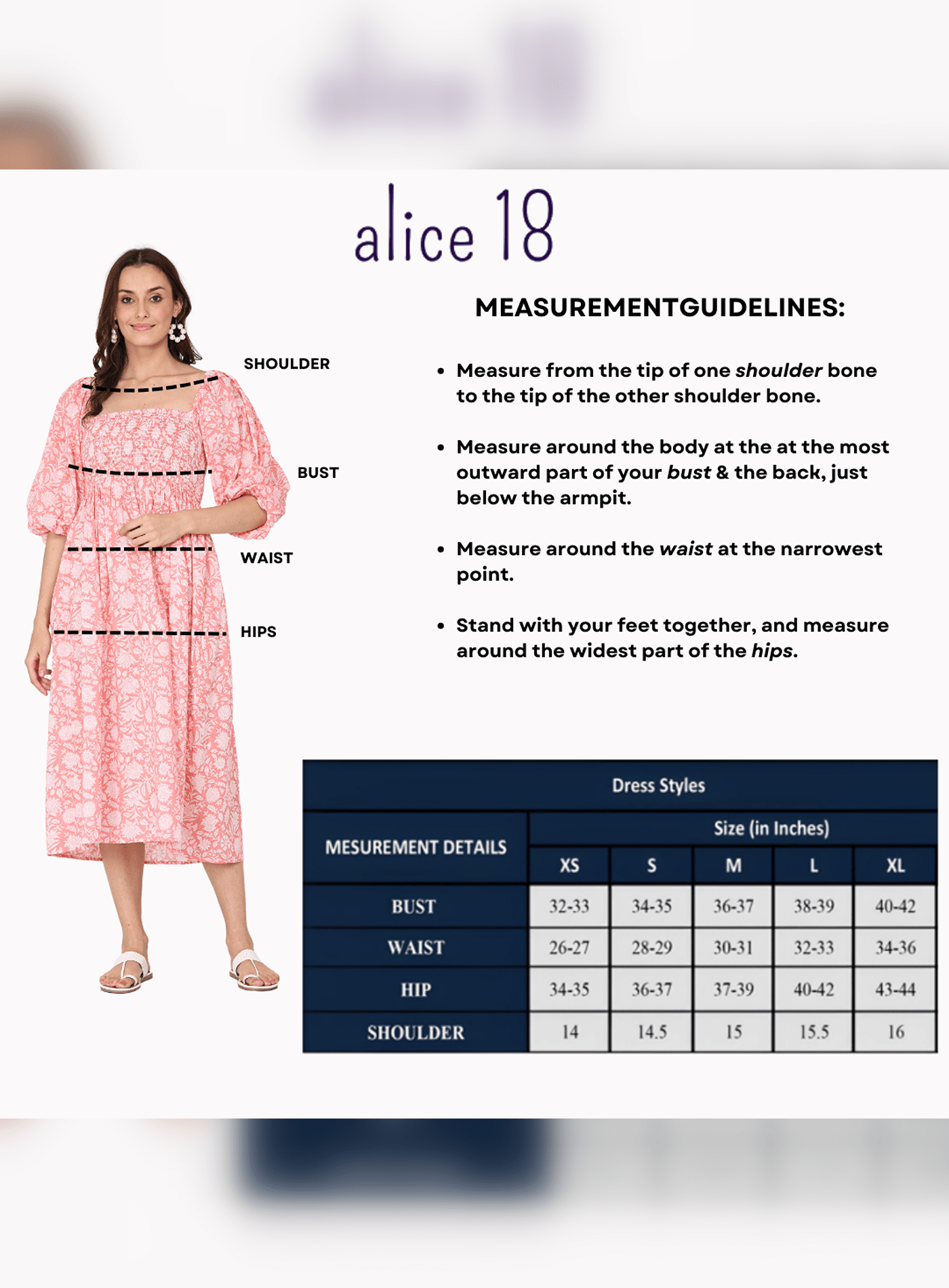Alice18 Women's Rose Smocked Midi Dress – Effortless Charm & Grace