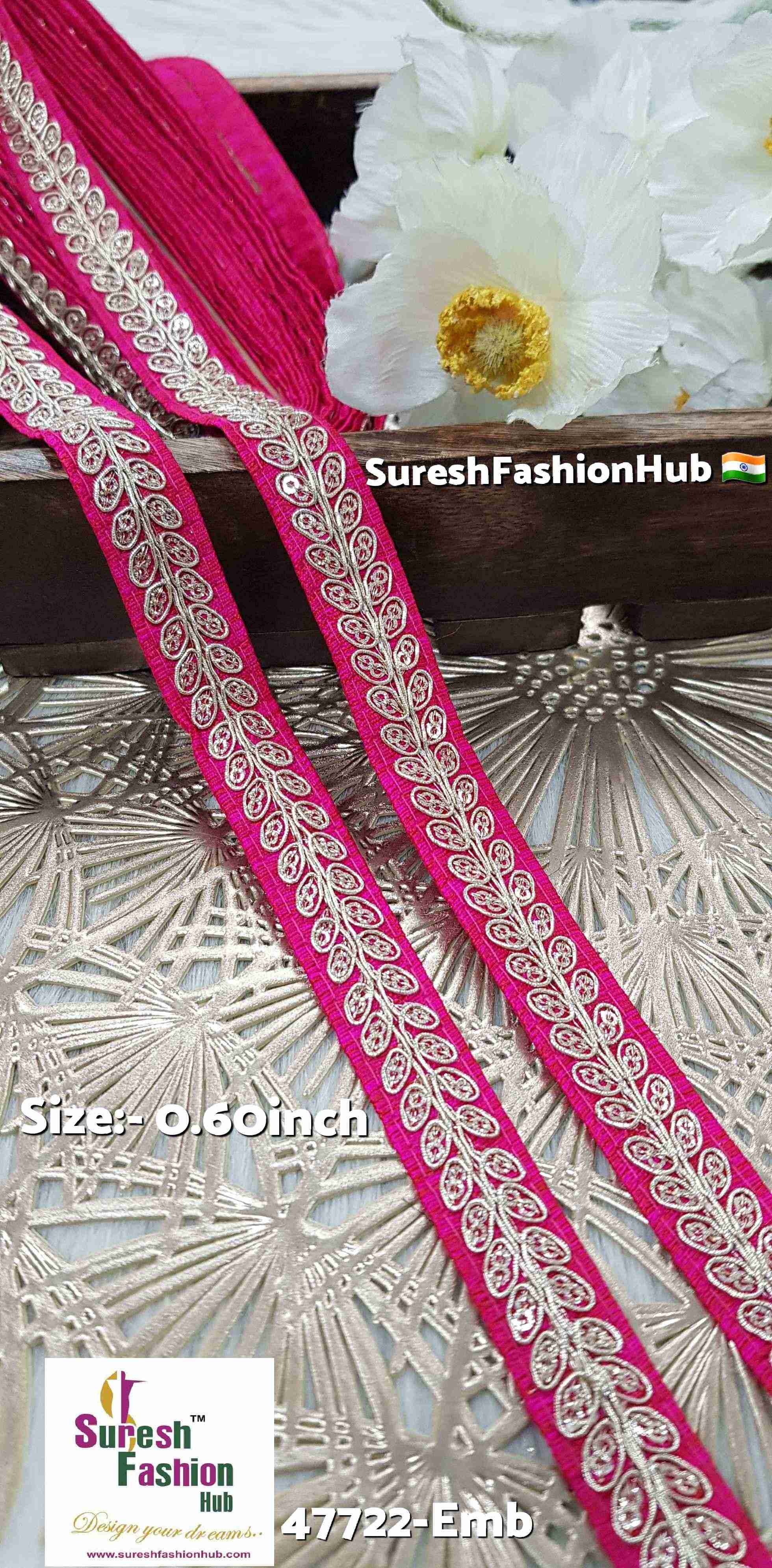 Maharani Pearl Leaf Embroidered Border