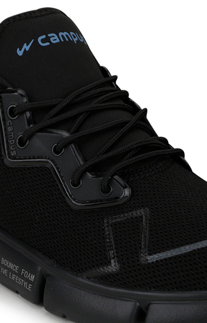 Girls Madrid Black Mesh Running Shoes