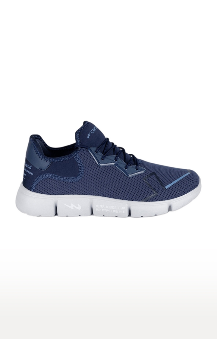 Campus Shoes | Girls Madrid Blue Mesh Outdoor Sports Shoes 1