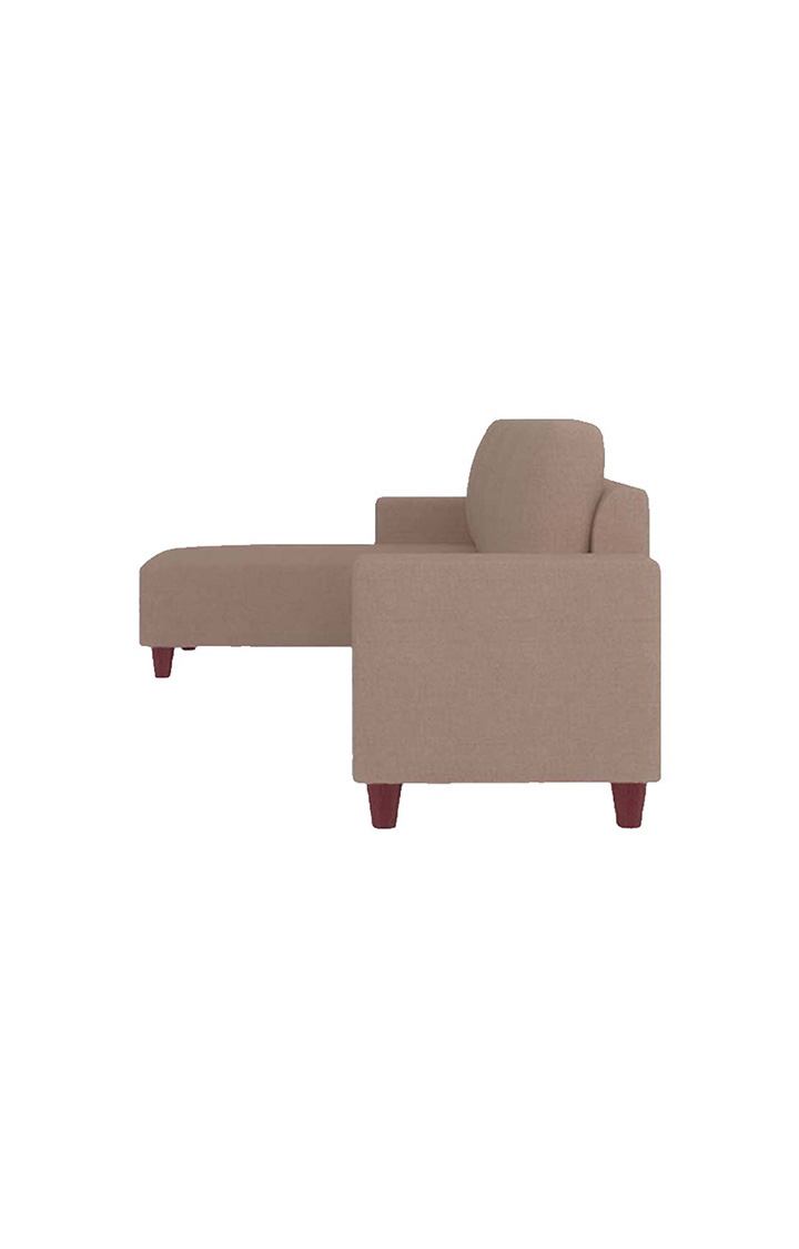 neudot Roman RHS Sectional Sofa for Living Room |6 Person Sofa|Premium Fabric with Cushioned Armrest | Solid Wood Frame|6 Seater in Desert Brown Color