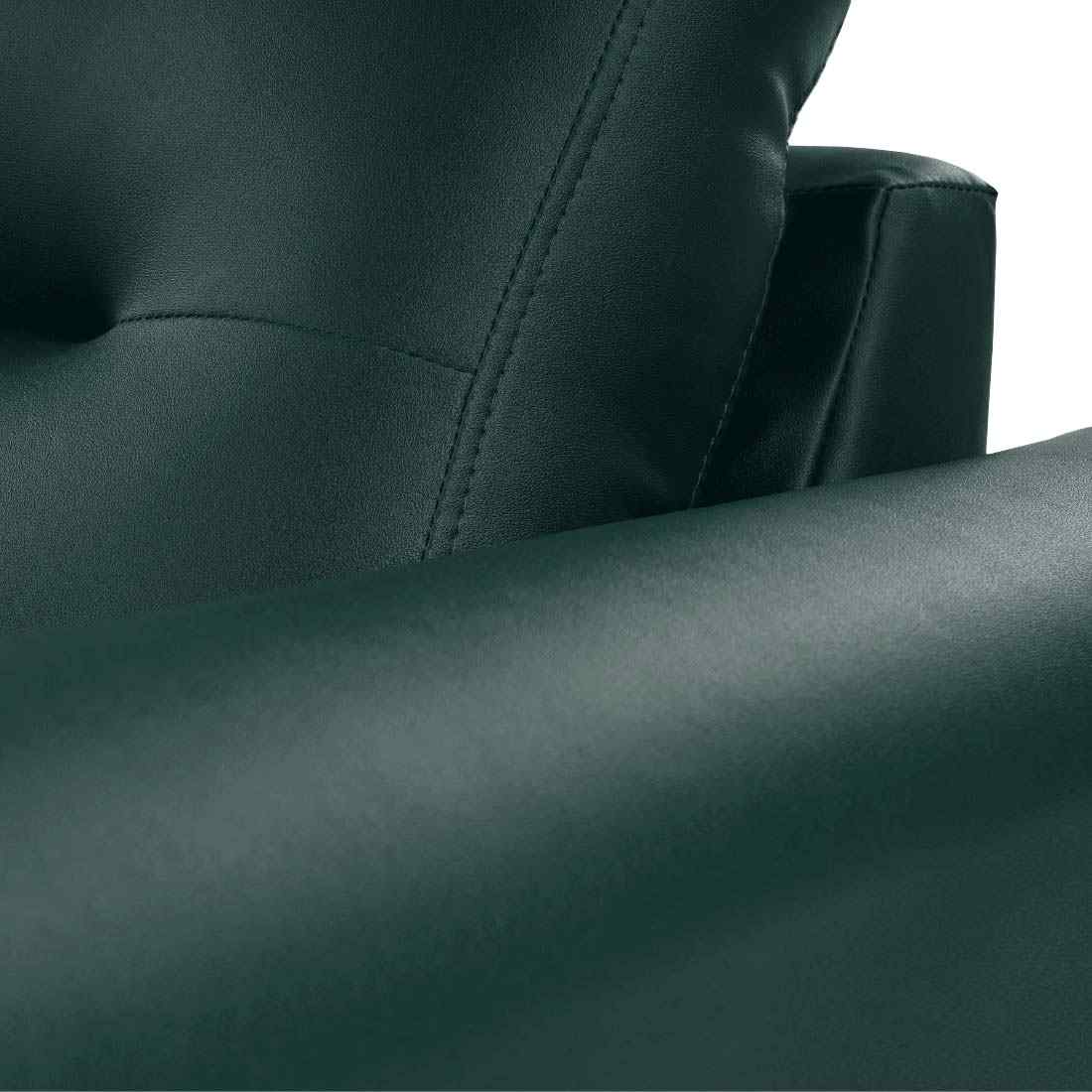 neudot Scott Sofa for Living Room |3 Persons Sofa|Premium Leatherette with Cushioned Armrest | Solid Wood Frame|3 Seater in Castle Green Color