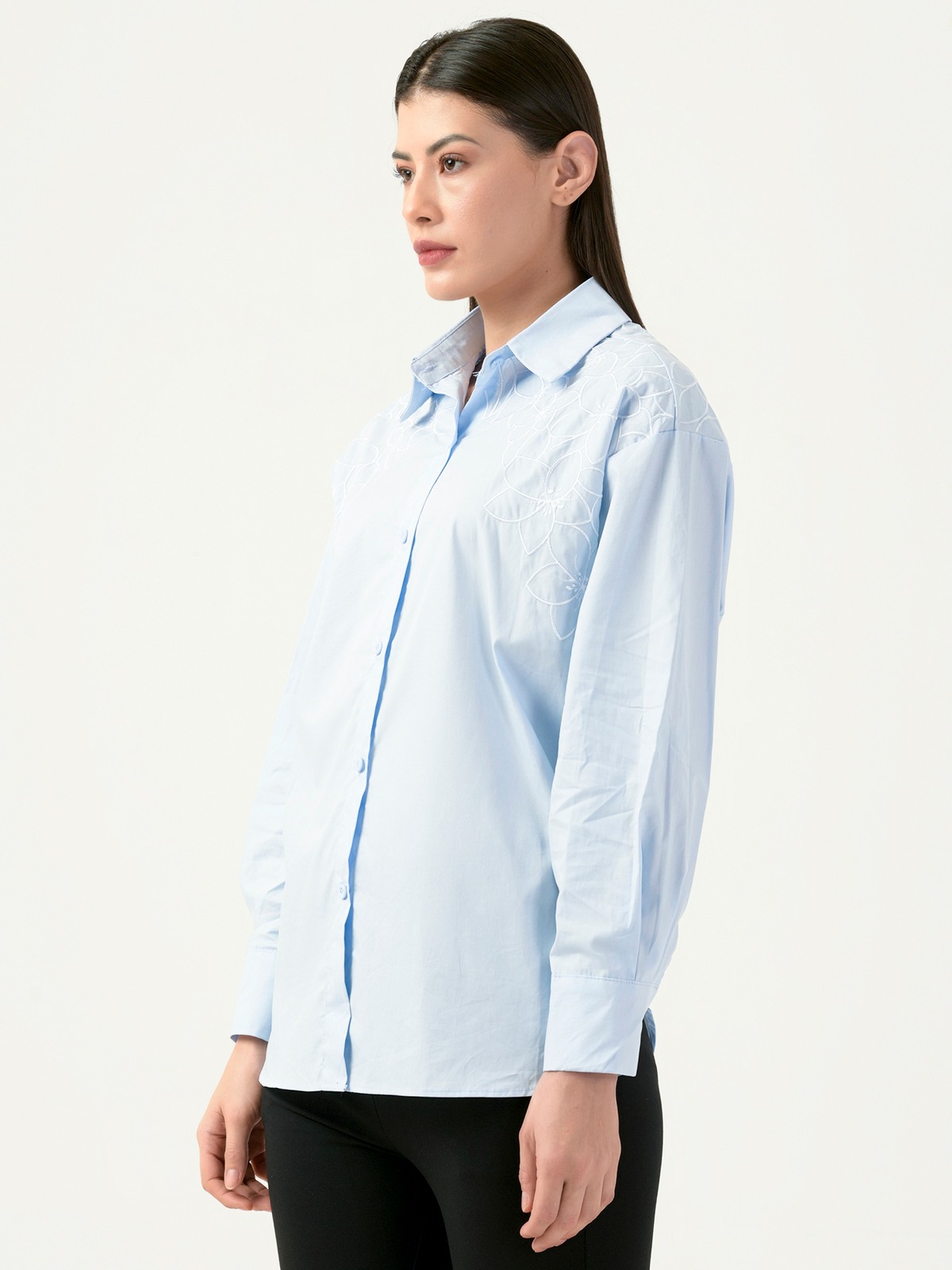 Albion Women Smart Premium Sky Casual Shirt