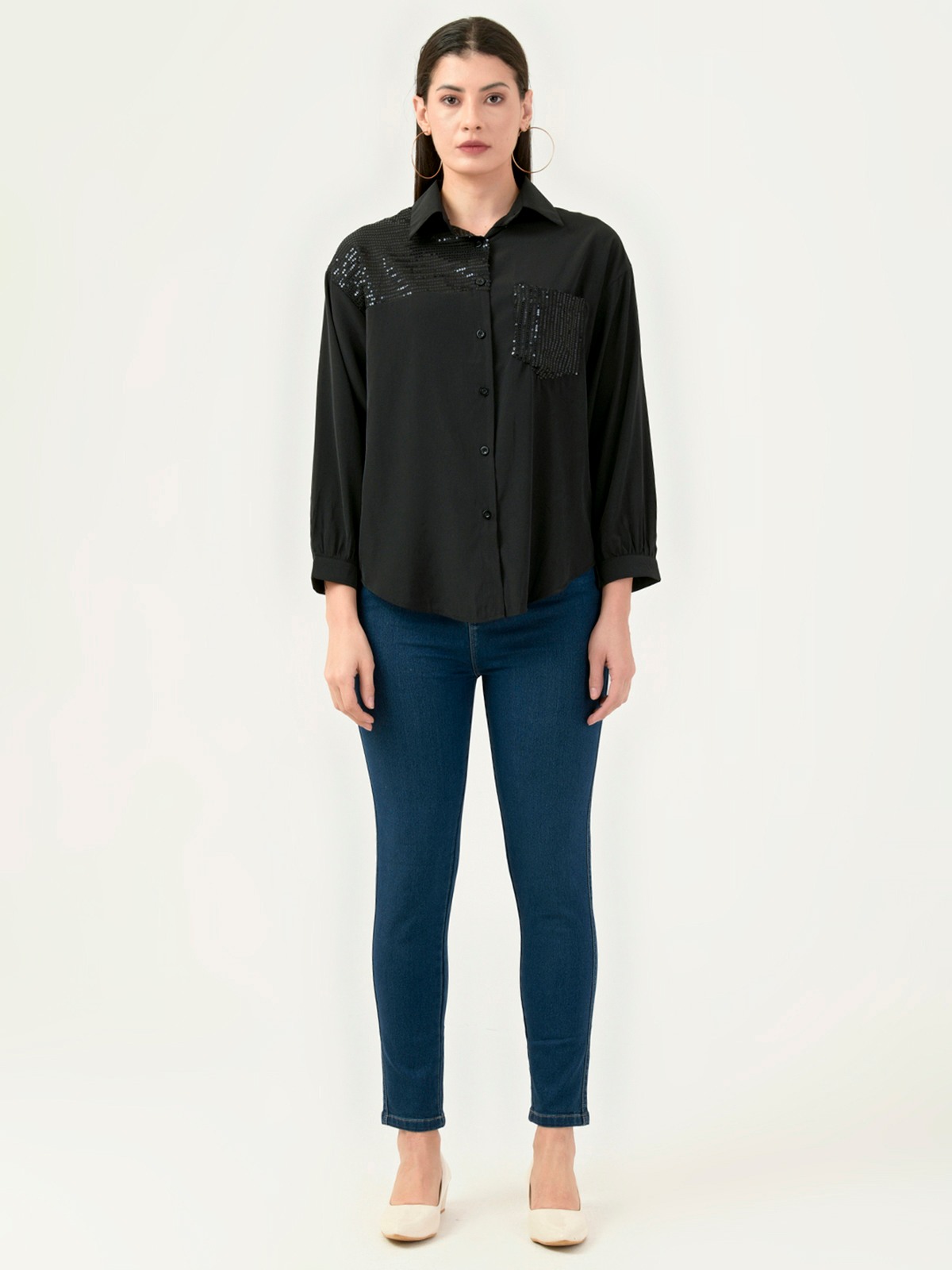 Albion Women Smart Premium Black Casual Shirt