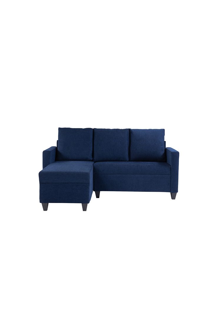 neudot Saya RHS Sectional Sofa for Living Room |4 Person Sofa| Premium Fabric with Cushioned Armrest | 12 Months Warranty| Solid Wood Frame| 4 Seater in Saya Blue Color DIY(Do-It-Yourself)